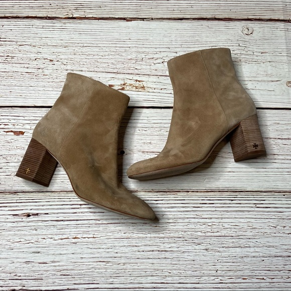 Tory Burch Shoes - Tory Burch Brooke Ankle Bootie in Beige Suede Sz 10